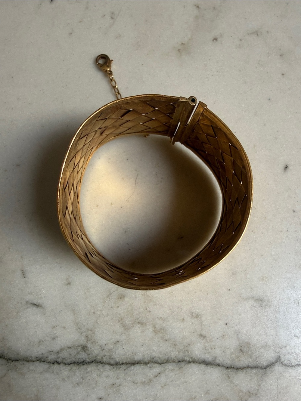 Gold Woven Cuff Bracelet - Women's Jewelry